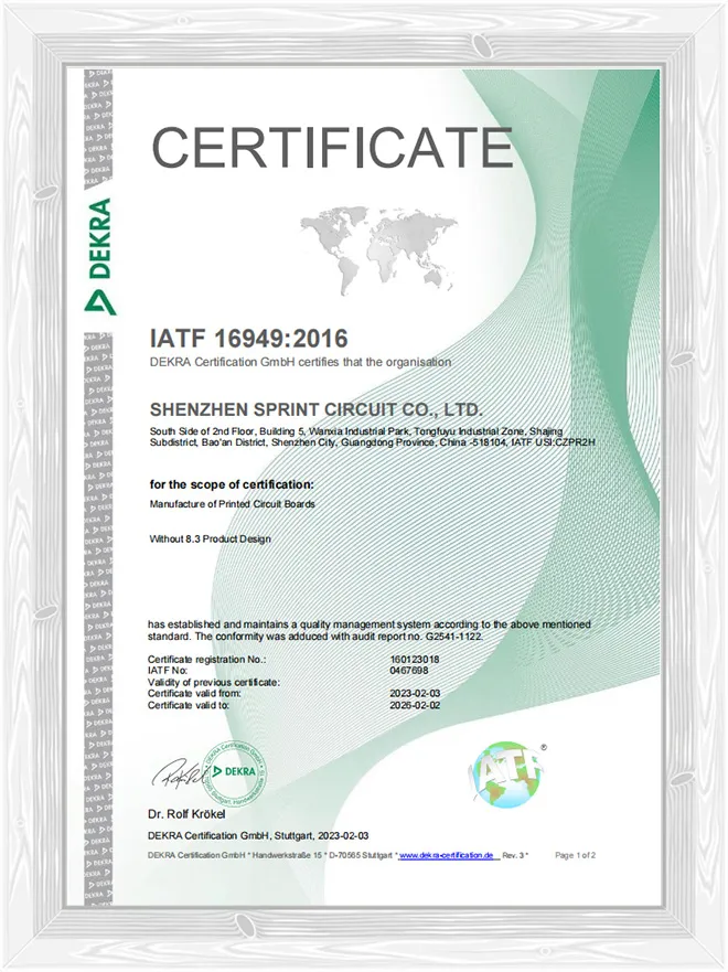 Klíčové certifikace desek plošných spojů: Přehled IATF16949, UL, IPC, RoHS a ISO9001